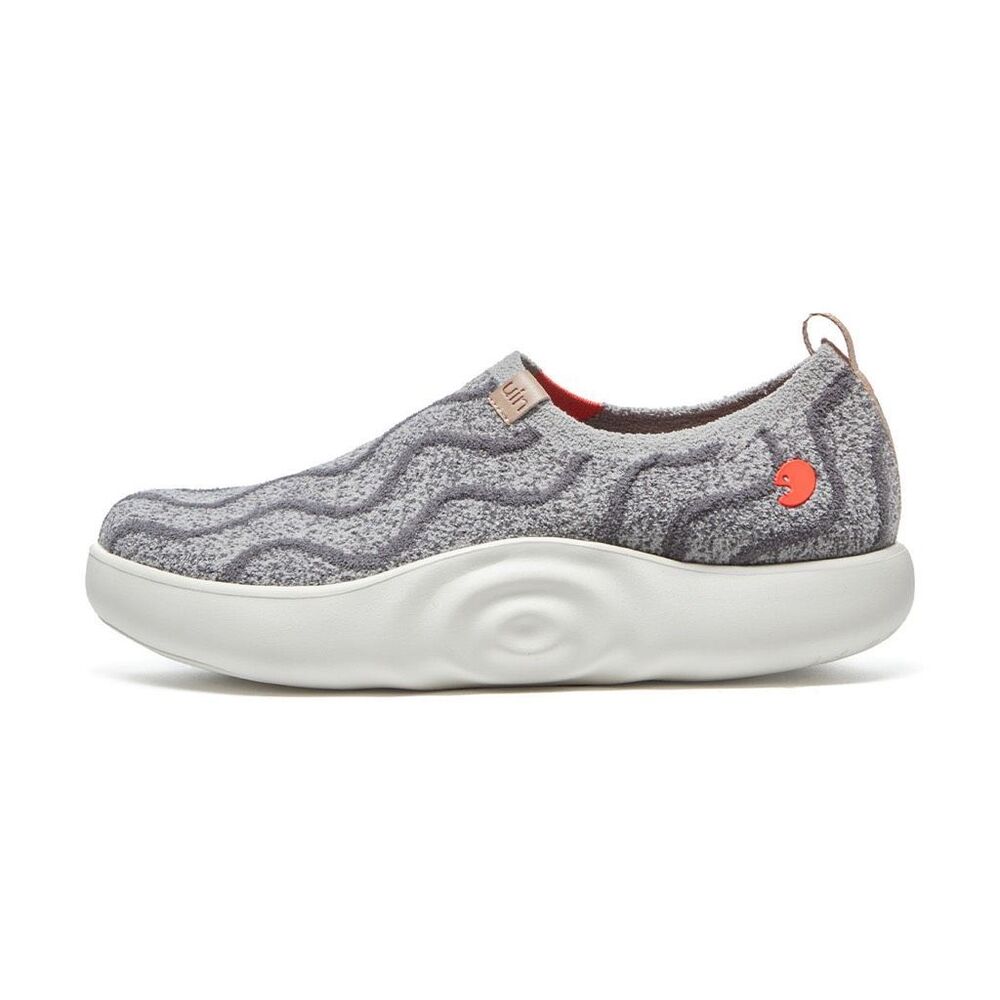 UIN Women's Walking Shoes Slip On Knitted Casual Sneaker (Toledo X- Grey Ripple) - Picture 5 of 10